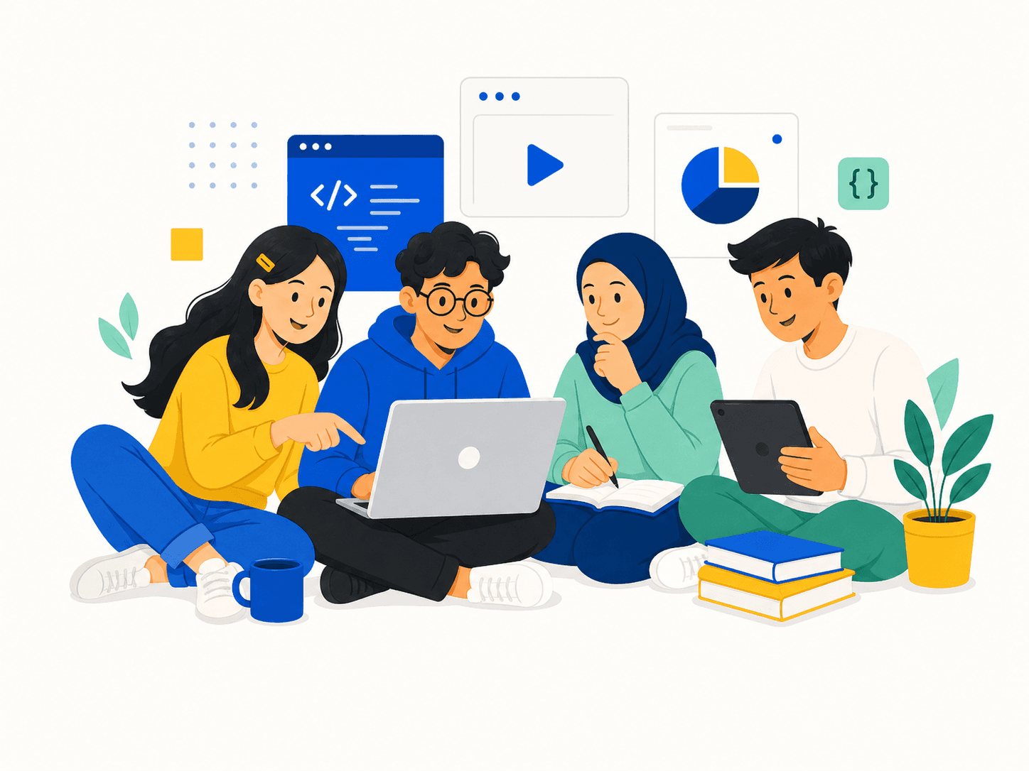 Pelajar Indonesia belajar teknologi bersama